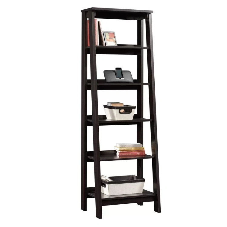 Home Office Furniture Modern Wood Ladder Bookcase Shelf Storage