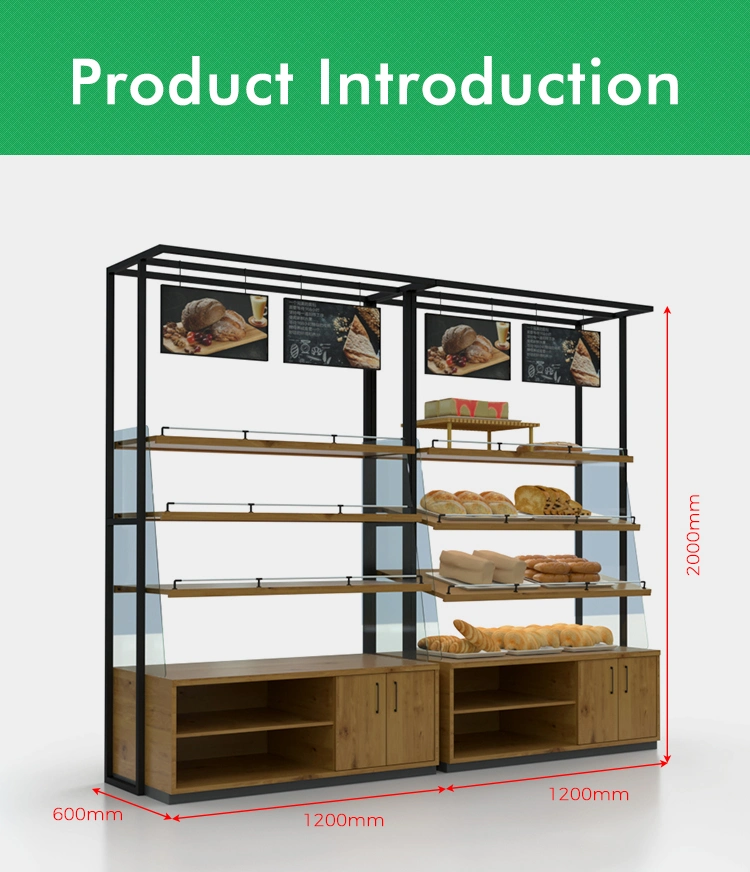 Supermarket Wooden Customized Bakery Rack Shelf