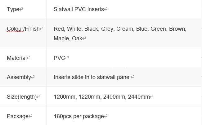 European 1200mm Length Strips Plastic PVC Insert Display for MDF Slatwall in Stores/Shops/Supermarket