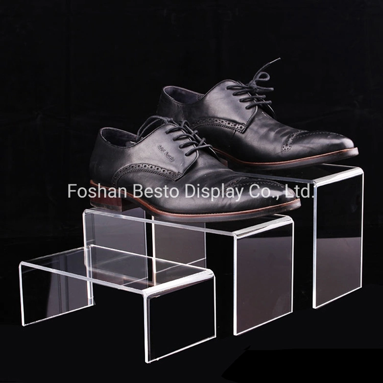 Clear 3 Tier Set Acrylic Display for Shoes, Jewelry, Gift in Supermarket/Shops/Storage/Showroom