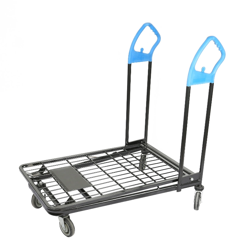 Walmart Supermarket Platform Hand Truck Trolley for Transporting with Two Handle
