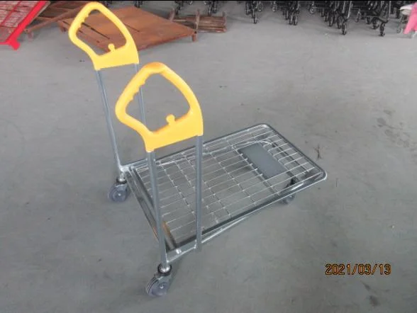 Walmart Supermarket Platform Hand Truck Trolley for Transporting with Two Handle