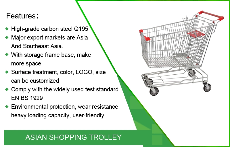 Large Capacity New Style Supermarket Shopping Push Cart Trolley
