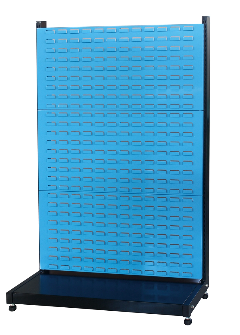 Medium Duty Garage Single Side Shelf with 3 Panels in Blue Color Light Duty Rack