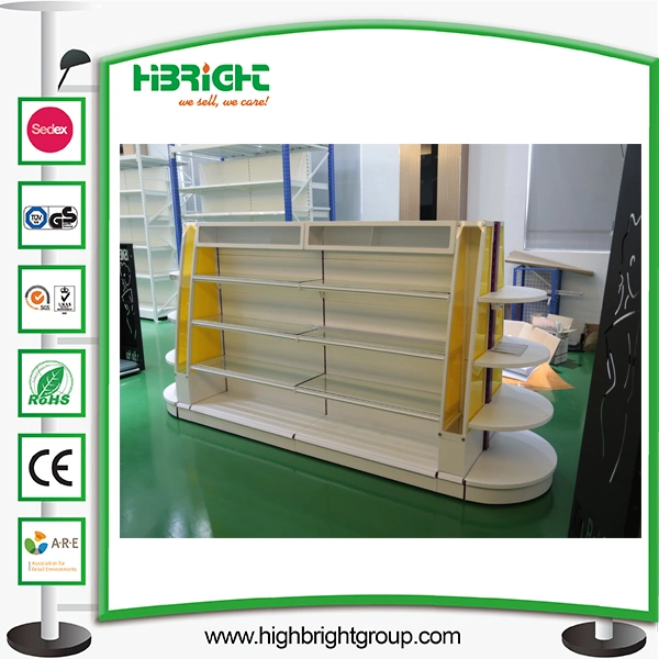Supermarket Cosmetic Lotion Display Shelf with Light Box