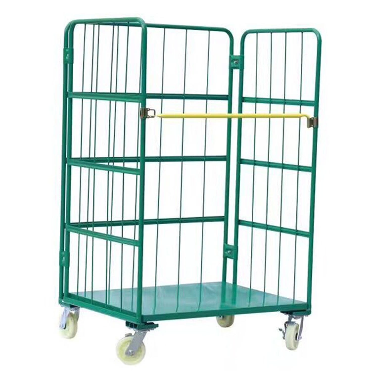 Supermarkets Logistics Portable Trolleys with 4 Doors