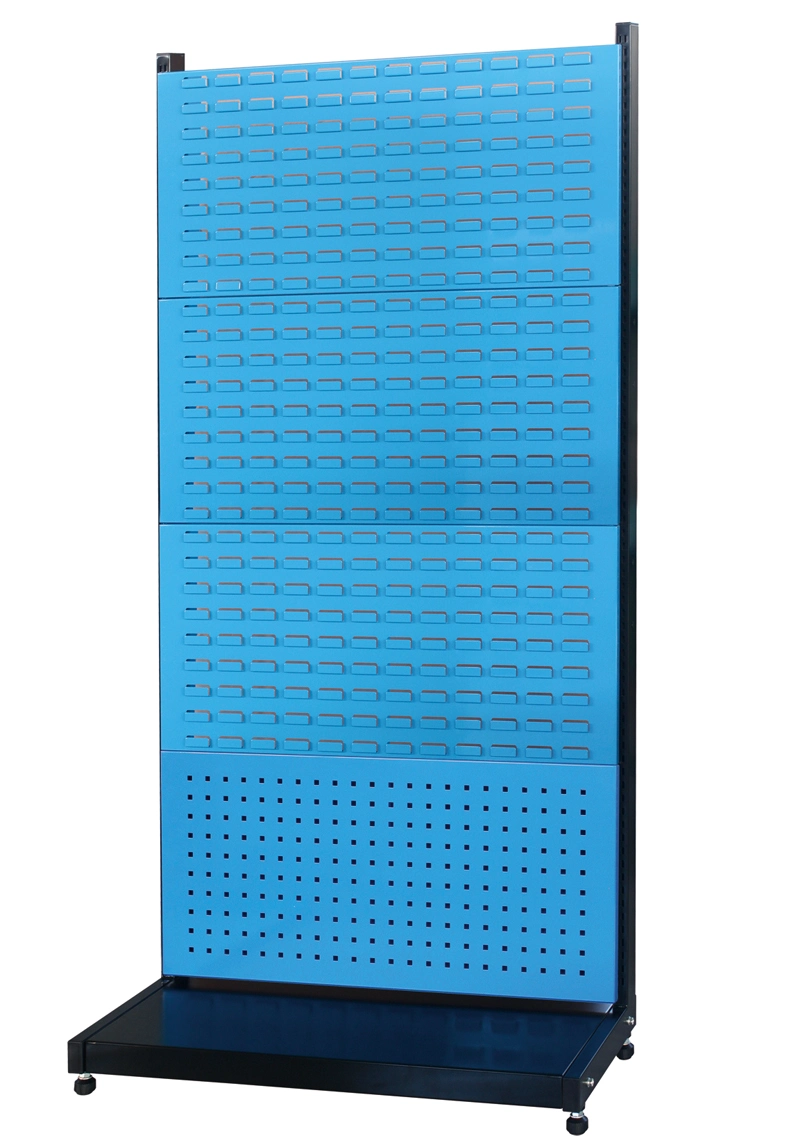 Medium Duty Garage Single Side Shelf with 4 Panel in Blue Color Light Duty Rack