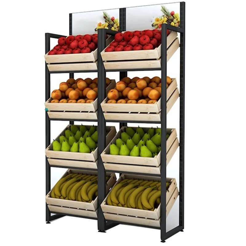 2021 Hot Selling Fruit Shelf Metal and Wooden Vegetable Rack