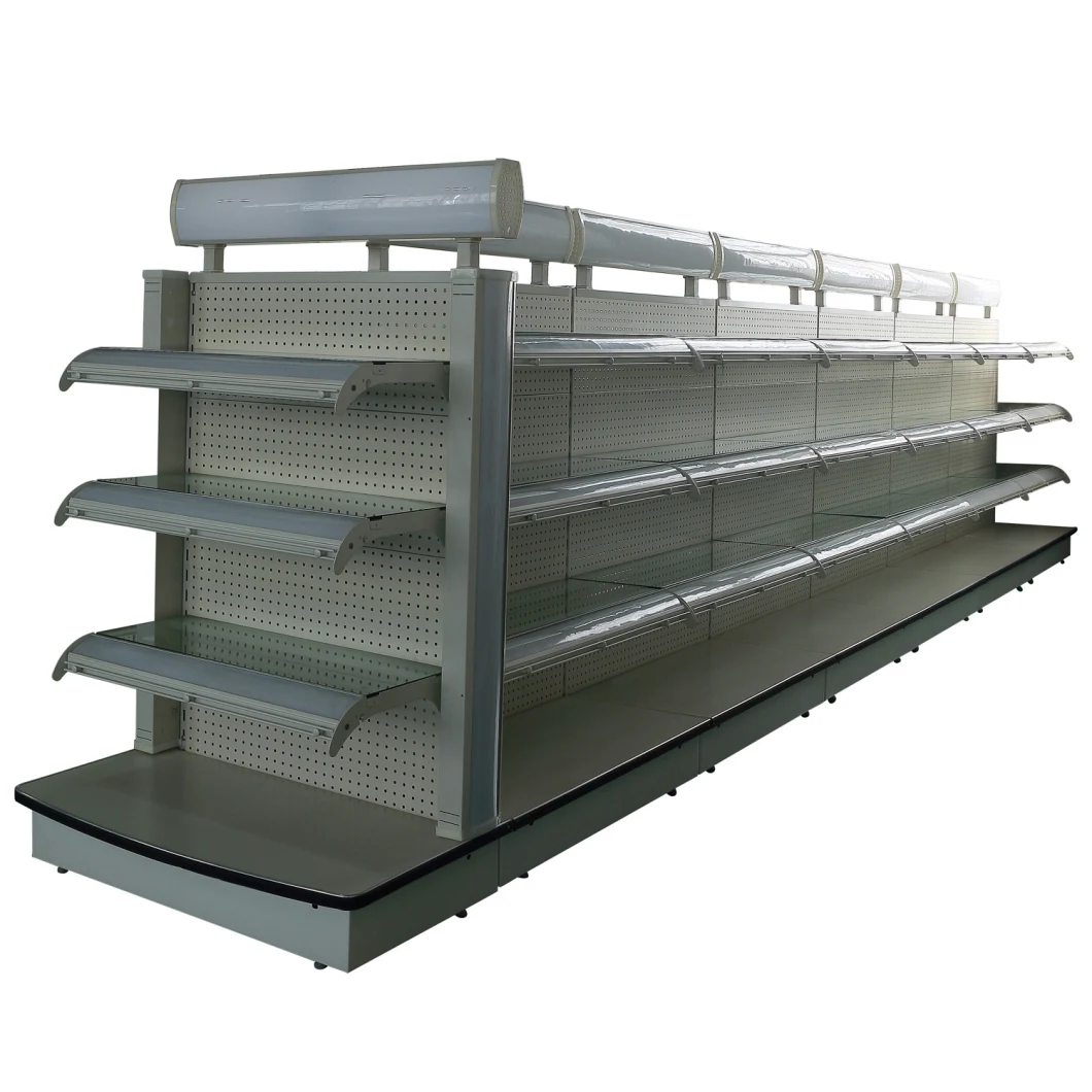 New Designed Supermarket Cosmetic Display Shelf Gondola Shelves with Light