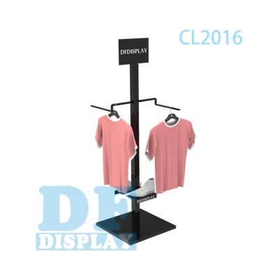 Custom Adjustable Floor Metal Display Rack Stand for Hanging Clothes/Sport Shoe Display Rack Clothing Display Rack
