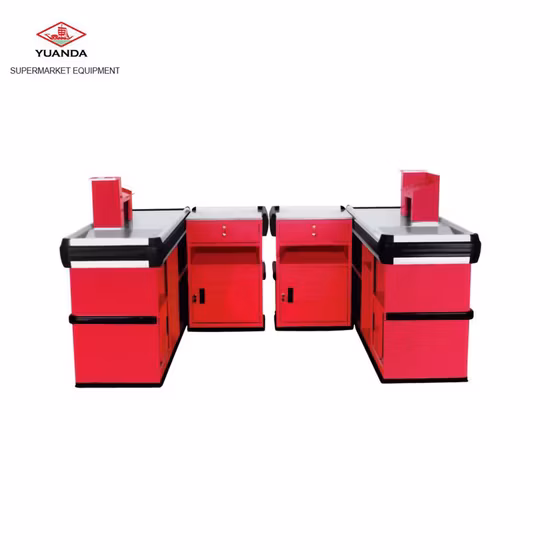 Customized Design Checkout Counter Cashier with Red Color