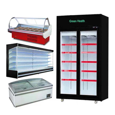 Supermarket Upright Front and Rear Open Door Display Refrigerator and Freezer Commercial Refrigeration Equipment