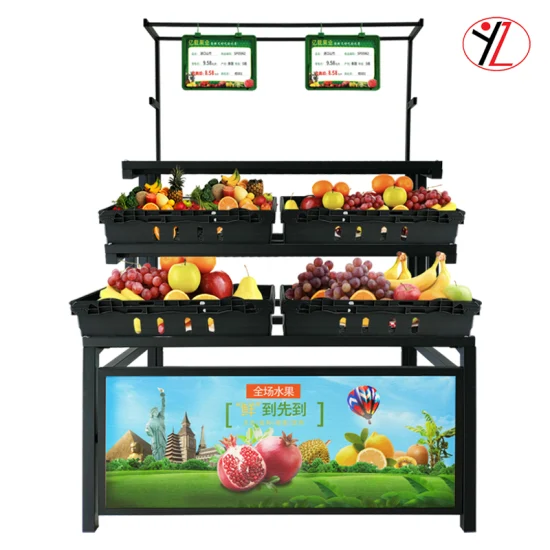 Retail Shop Vegetable and Fruit Display Shelf for Sale Fruit and Vegetable Display Stands Rack with Wheels