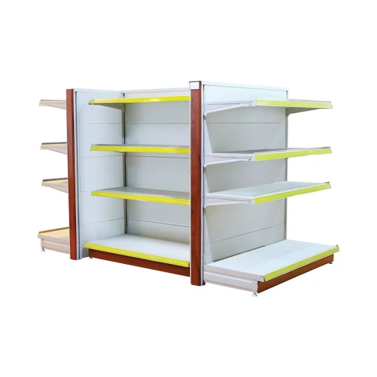 Customized Service Double Side Metal Central Island Design display Supermarket Shelves