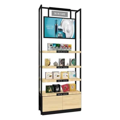 Display Shelf in Supermarket or Store Cosmetics Rack and Cabinet