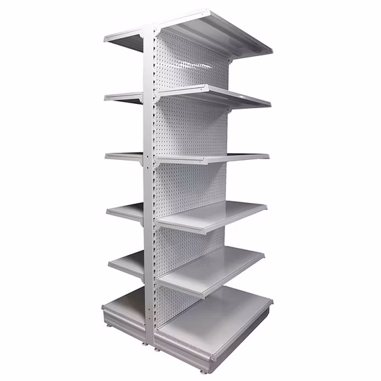 Customized Service Double Side Metal Central Island Design display Supermarket Shelves
